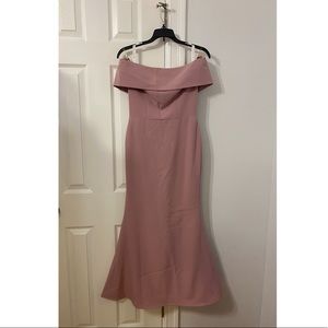 Dusty rose off the shoulder dress